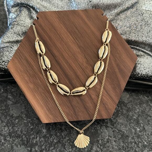WALNUT WOODEN HEXAGON NECKLACE DISPLAY STAND - Picture 7 of 8